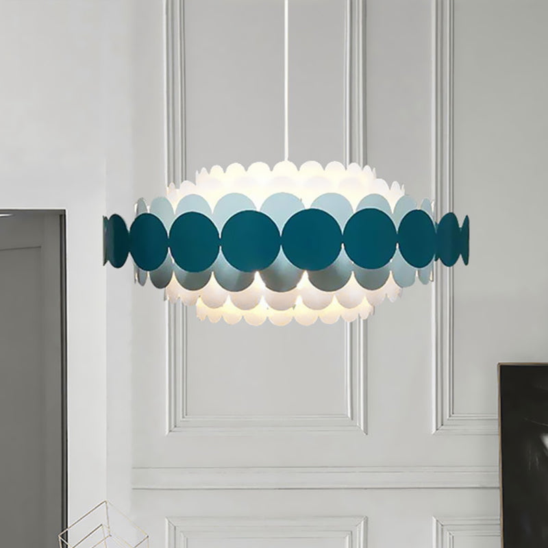 Acrylic Oval Chandelier Lighting Contemporary Led 16"/19.5"/23.5" Wide Black/Blue/Red Hanging Pendant Lamp for Living Room Clearhalo 'Ceiling Lights' 'Chandeliers' 'Modern Chandeliers' 'Modern' Lighting' 520772