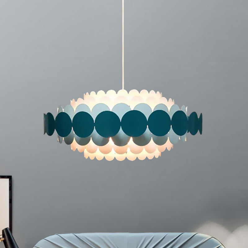 Acrylic Oval Chandelier Lighting Contemporary Led 16"/19.5"/23.5" Wide Black/Blue/Red Hanging Pendant Lamp for Living Room Clearhalo 'Ceiling Lights' 'Chandeliers' 'Modern Chandeliers' 'Modern' Lighting' 520773