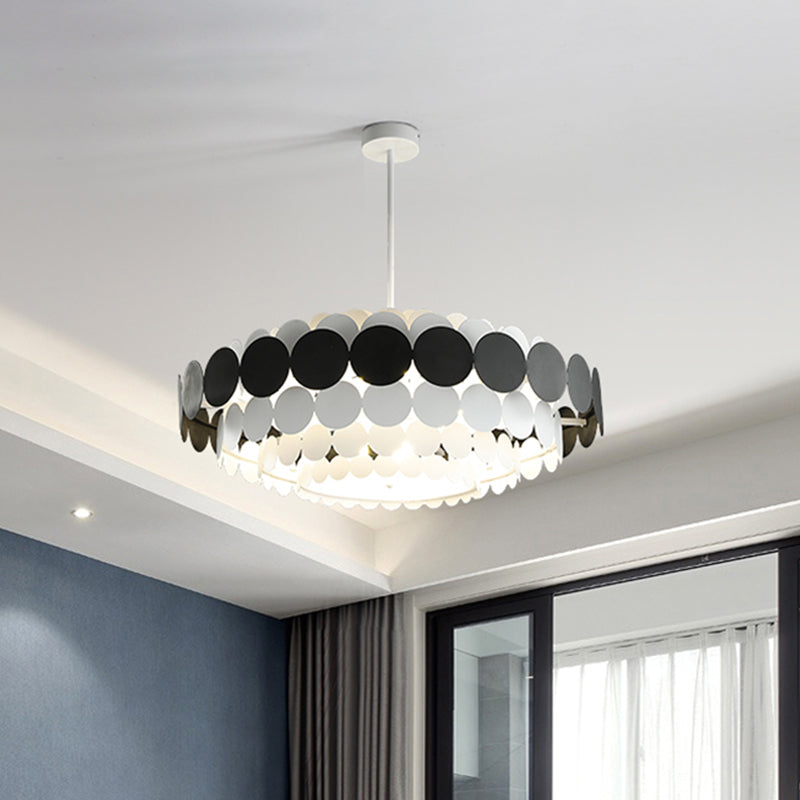 Acrylic Oval Chandelier Lighting Contemporary Led 16"/19.5"/23.5" Wide Black/Blue/Red Hanging Pendant Lamp for Living Room Clearhalo 'Ceiling Lights' 'Chandeliers' 'Modern Chandeliers' 'Modern' Lighting' 520782