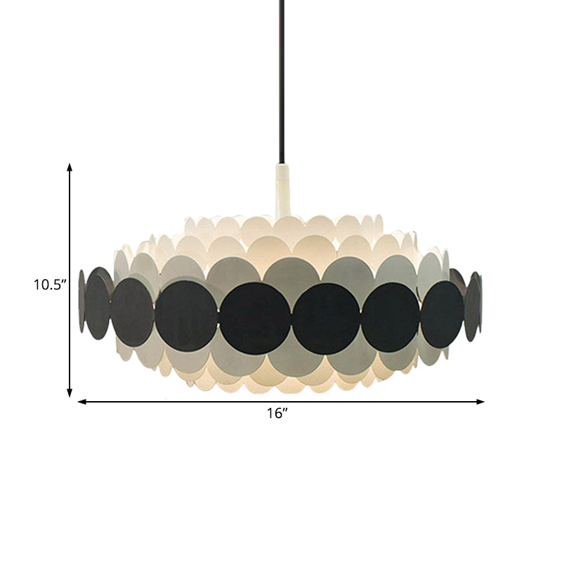 Acrylic Oval Chandelier Lighting Contemporary Led 16"/19.5"/23.5" Wide Black/Blue/Red Hanging Pendant Lamp for Living Room Clearhalo 'Ceiling Lights' 'Chandeliers' 'Modern Chandeliers' 'Modern' Lighting' 520784