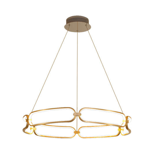 Bracelet Metal Chandelier Lamp Modern 1 Light Gold Led Ceiling Pendant Light in White/Warm Light Clearhalo 'Ceiling Lights' 'Chandeliers' 'Modern Chandeliers' 'Modern' Lighting' 520790