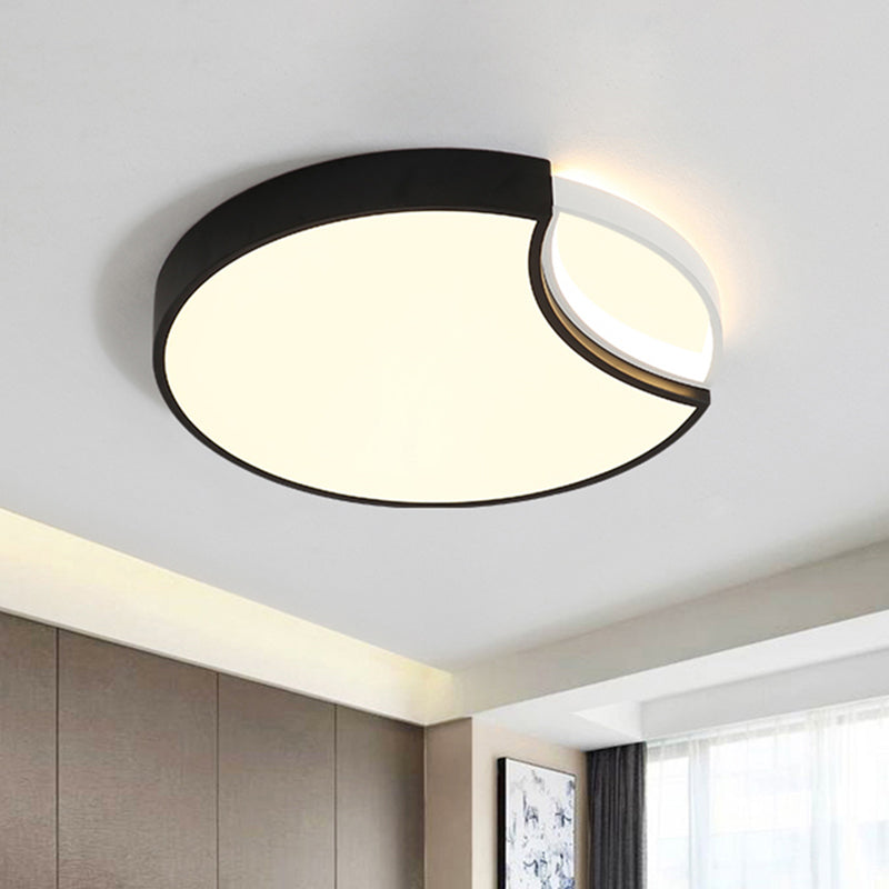 Acrylic Circle Flush Mount Contemporary Led Black Flush Ceiling Light Fixture for Bedroom in Warm/White/Neutral Light, 16"/19.5" Wide Clearhalo 'Ceiling Lights' 'Close To Ceiling Lights' 'Close to ceiling' 'Flush mount' Lighting' 520873