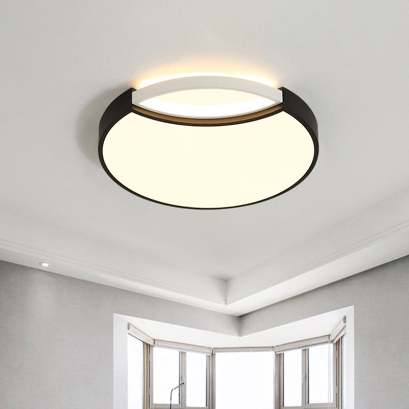 Acrylic Circle Flush Mount Contemporary Led Black Flush Ceiling Light Fixture for Bedroom in Warm/White/Neutral Light, 16"/19.5" Wide Clearhalo 'Ceiling Lights' 'Close To Ceiling Lights' 'Close to ceiling' 'Flush mount' Lighting' 520874