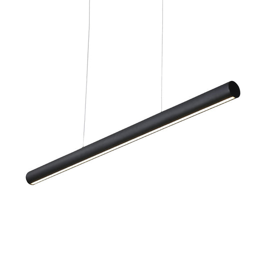 Metal Linear Pendant Chandelier Modern Led 39"/47" Wide Black Hanging Lamp Kit in White/Warm/Natural Light Clearhalo 'Ceiling Lights' 'Chandeliers' 'Modern Chandeliers' 'Modern' Lighting' 520888