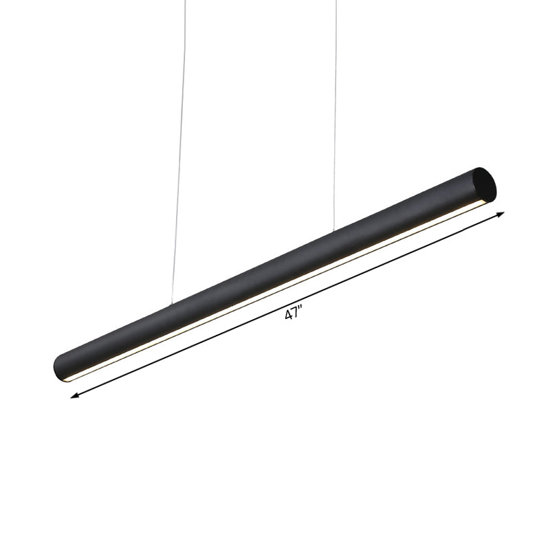 Metal Linear Pendant Chandelier Modern Led 39"/47" Wide Black Hanging Lamp Kit in White/Warm/Natural Light Clearhalo 'Ceiling Lights' 'Chandeliers' 'Modern Chandeliers' 'Modern' Lighting' 520890