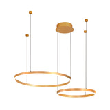 Gold Ring Pendant Chandelier Modern 2/3/4 Lights Acrylic Led Hanging Ceiling Light in White/Warm Light Clearhalo 'Ceiling Lights' 'Chandeliers' 'Modern Chandeliers' 'Modern' Lighting' 520950