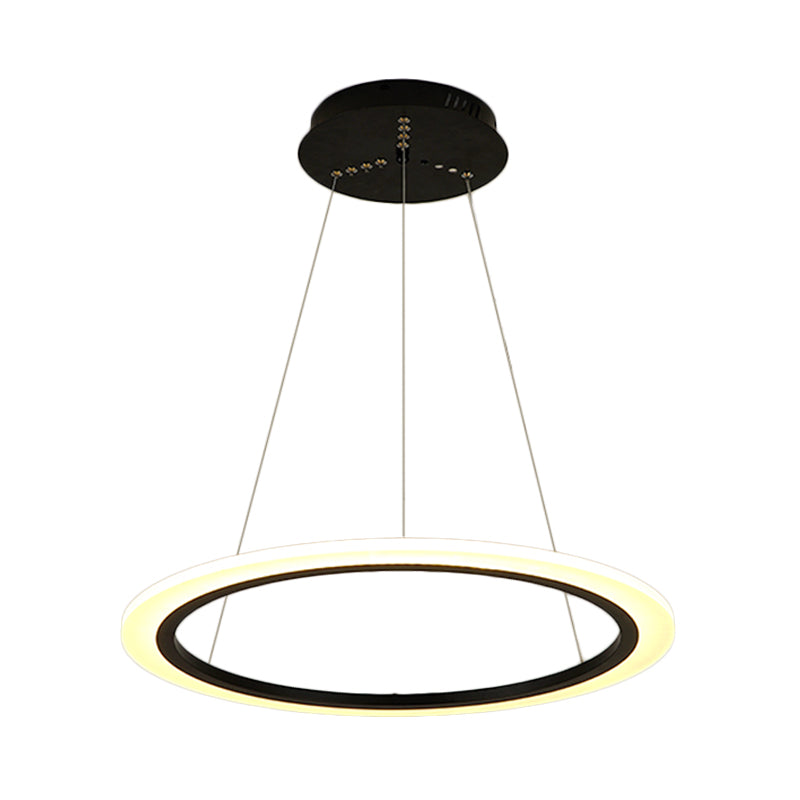Ring Pendant Chandelier Contemporary Acrylic 1/2/3 Lights Gold Led Hanging Light Fixture in White/Warm Light Clearhalo 'Ceiling Lights' 'Chandeliers' 'Modern Chandeliers' 'Modern' Lighting' 521021