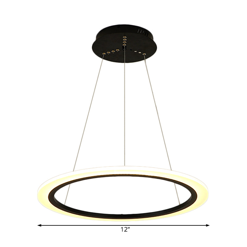 Ring Pendant Chandelier Contemporary Acrylic 1/2/3 Lights Gold Led Hanging Light Fixture in White/Warm Light Clearhalo 'Ceiling Lights' 'Chandeliers' 'Modern Chandeliers' 'Modern' Lighting' 521022