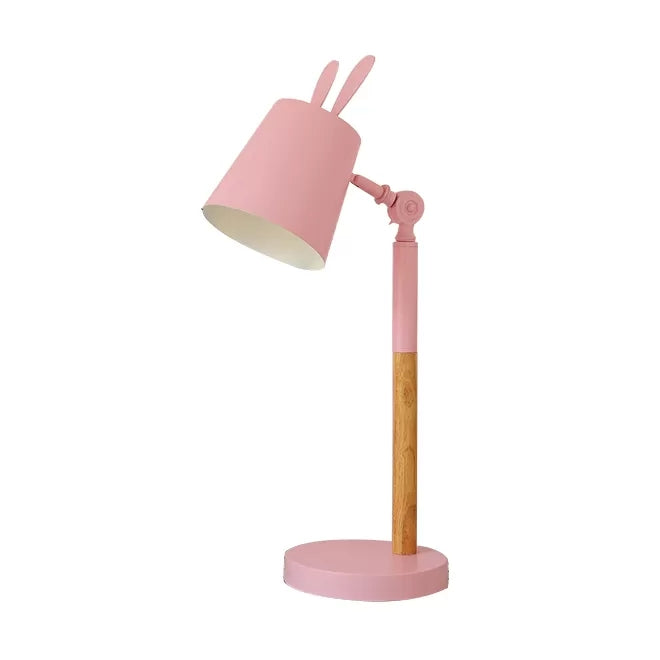 Metal Bunny Desk Light Dormitory Bedroom 1 Head Macaron Rotatable Study Light Pink Clearhalo 'Lamps' 'Table Lamps' Lighting' 52291