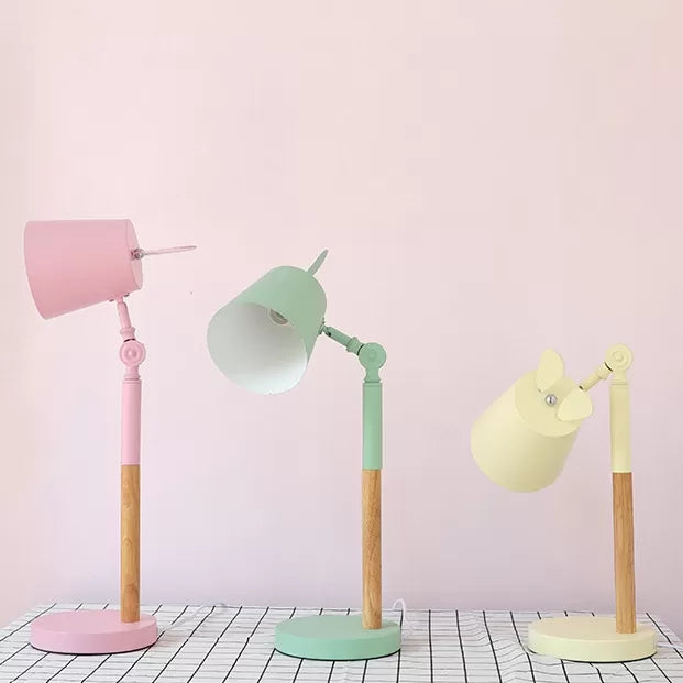 Metal Bunny Desk Light Dormitory Bedroom 1 Head Macaron Rotatable Study Light Clearhalo 'Lamps' 'Table Lamps' Lighting' 52293