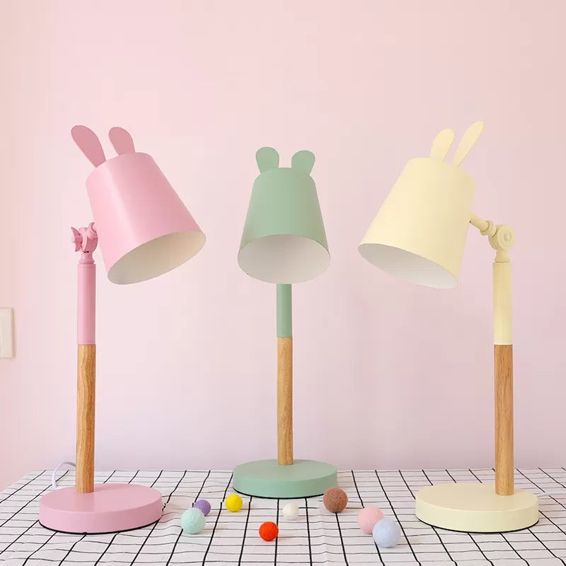 Metal Bunny Desk Light Dormitory Bedroom 1 Head Macaron Rotatable Study Light Clearhalo 'Lamps' 'Table Lamps' Lighting' 52303