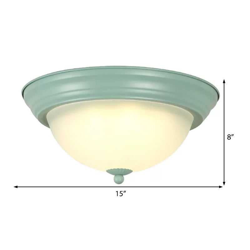 Hallway Bathroom Bowl Flush Mount Light Milk Glass Macaron Loft Ceiling Light Clearhalo 'Ceiling Lights' 'Close To Ceiling Lights' 'Close to ceiling' 'Flush mount' Lighting' 52383