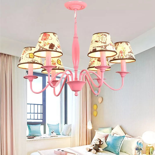Contemporary Bag and Tower Chandelier Metal Pink Hanging Light for Girls Bedroom Clearhalo 'Ceiling Lights' 'Chandeliers' Lighting' options 52458