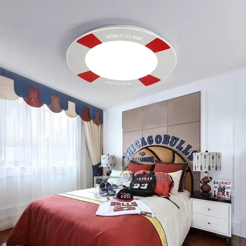 Child Bedroom Swim Ring Ceiling Light Acrylic Cartoon LED Flush Mount Light Red Clearhalo 'Ceiling Lights' 'Close To Ceiling Lights' 'Close to ceiling' 'Flush mount' Lighting' 52904