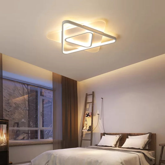 Acrylic Hexagonal Star Ceiling Mount Light Contemporary LED Ceiling Lamp in White for Bedroom White Clearhalo 'Ceiling Lights' 'Close To Ceiling Lights' 'Close to ceiling' 'Flush mount' Lighting' 52923