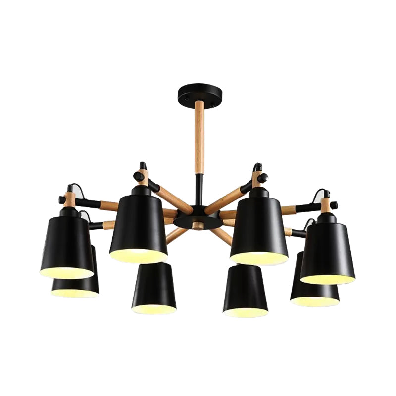 Contemporary Trapezoid Shade Chandelier 8 Lights Metal Hanging Light for Living Room Clearhalo 'Ceiling Lights' 'Chandeliers' Lighting' options 53250