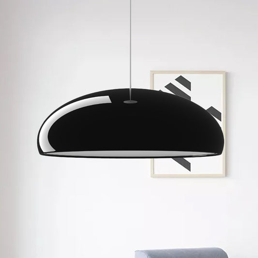 Aluminum Bowl Pendant Lighting Minimalist 1 Light Black Finish Ceiling Hang Fixture Black Clearhalo 'Ceiling Lights' 'Modern Pendants' 'Modern' 'Pendant Lights' 'Pendants' Lighting' 536653