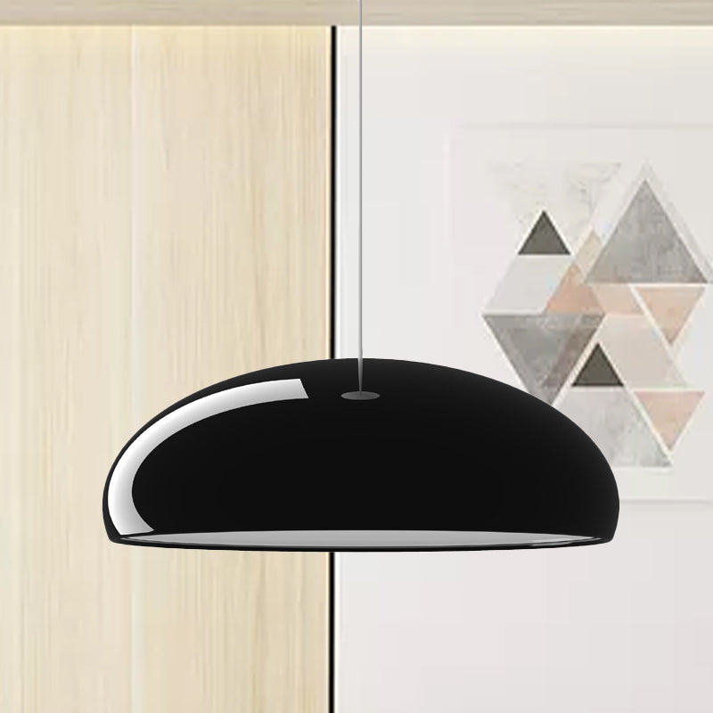 Aluminum Bowl Pendant Lighting Minimalist 1 Light Black Finish Ceiling Hang Fixture Clearhalo 'Ceiling Lights' 'Modern Pendants' 'Modern' 'Pendant Lights' 'Pendants' Lighting' 536654