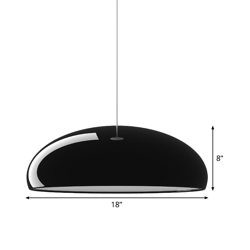 Aluminum Bowl Pendant Lighting Minimalist 1 Light Black Finish Ceiling Hang Fixture Clearhalo 'Ceiling Lights' 'Modern Pendants' 'Modern' 'Pendant Lights' 'Pendants' Lighting' 536657