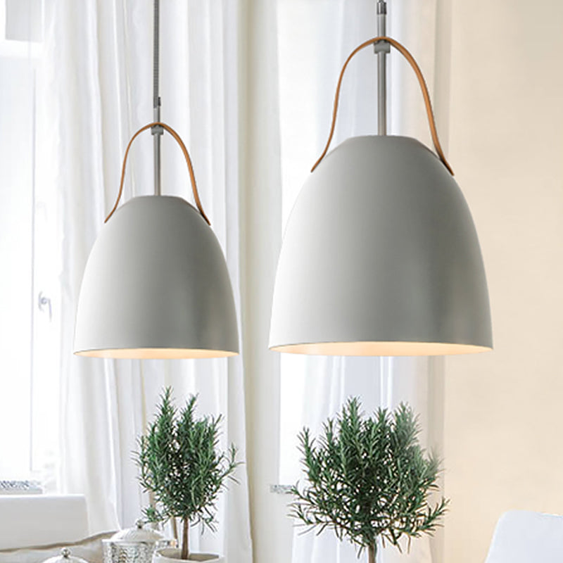 Dome Down Lighting Simple Metallic 1-Head Living Room Hanging Ceiling Lamp in Green/White/Grey Clearhalo 'Ceiling Lights' 'Modern Pendants' 'Modern' 'Pendant Lights' 'Pendants' Lighting' 536667