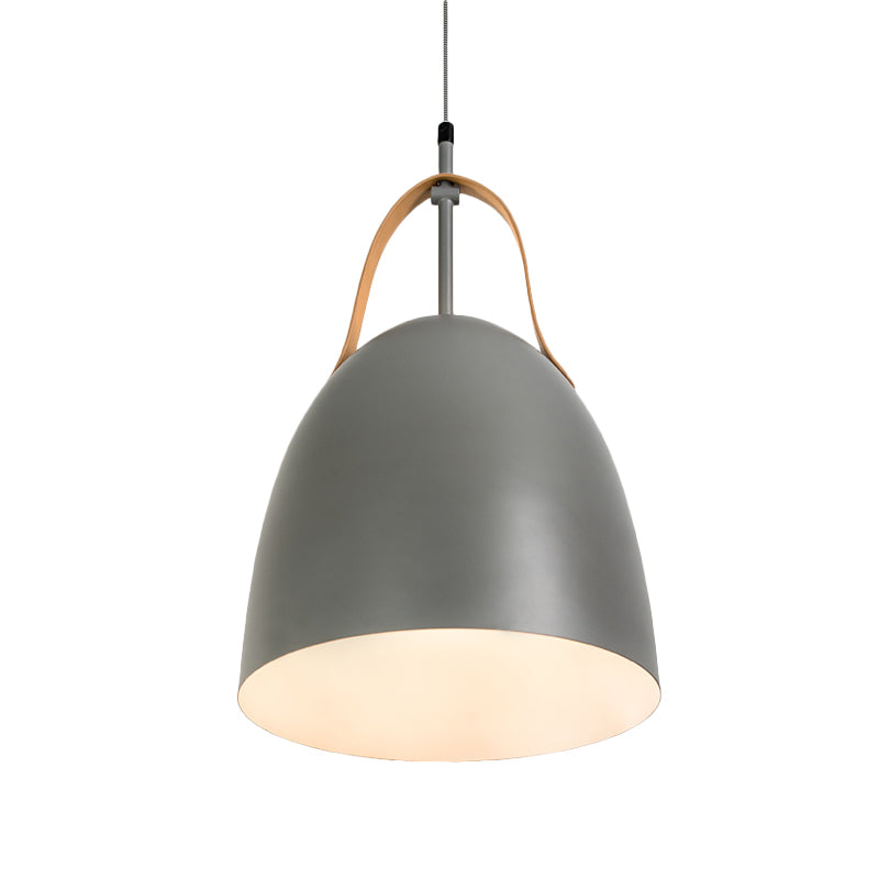 Dome Down Lighting Simple Metallic 1-Head Living Room Hanging Ceiling Lamp in Green/White/Grey Clearhalo 'Ceiling Lights' 'Modern Pendants' 'Modern' 'Pendant Lights' 'Pendants' Lighting' 536669