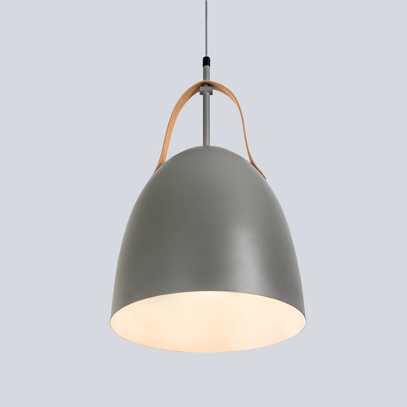 Dome Down Lighting Simple Metallic 1-Head Living Room Hanging Ceiling Lamp in Green/White/Grey Clearhalo 'Ceiling Lights' 'Modern Pendants' 'Modern' 'Pendant Lights' 'Pendants' Lighting' 536670