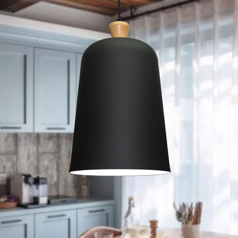 Pink/Grey/Black Bell Pendant Lamp Modern Style 1 Bulb Aluminum Ceiling Lighting for Dining Room Clearhalo 'Ceiling Lights' 'Modern Pendants' 'Modern' 'Pendant Lights' 'Pendants' Lighting' 536681