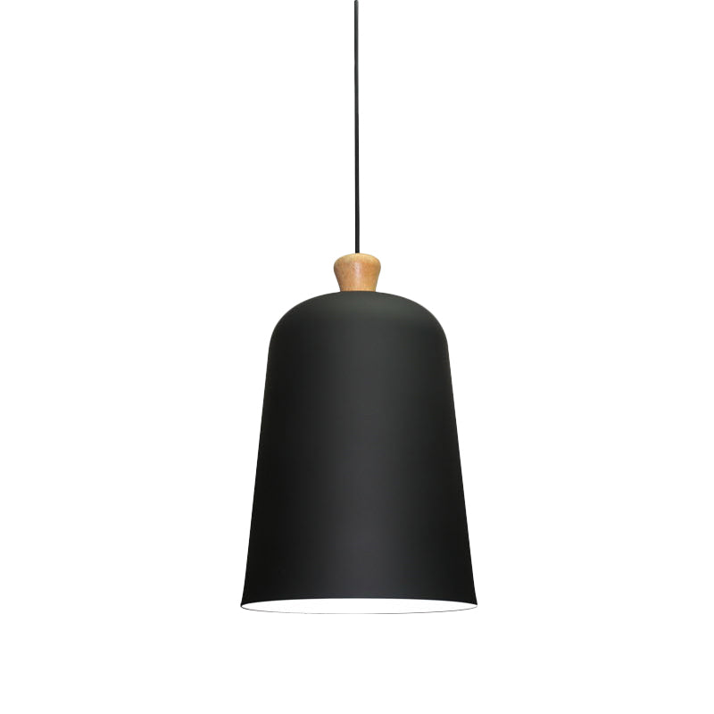 Pink/Grey/Black Bell Pendant Lamp Modern Style 1 Bulb Aluminum Ceiling Lighting for Dining Room Clearhalo 'Ceiling Lights' 'Modern Pendants' 'Modern' 'Pendant Lights' 'Pendants' Lighting' 536682