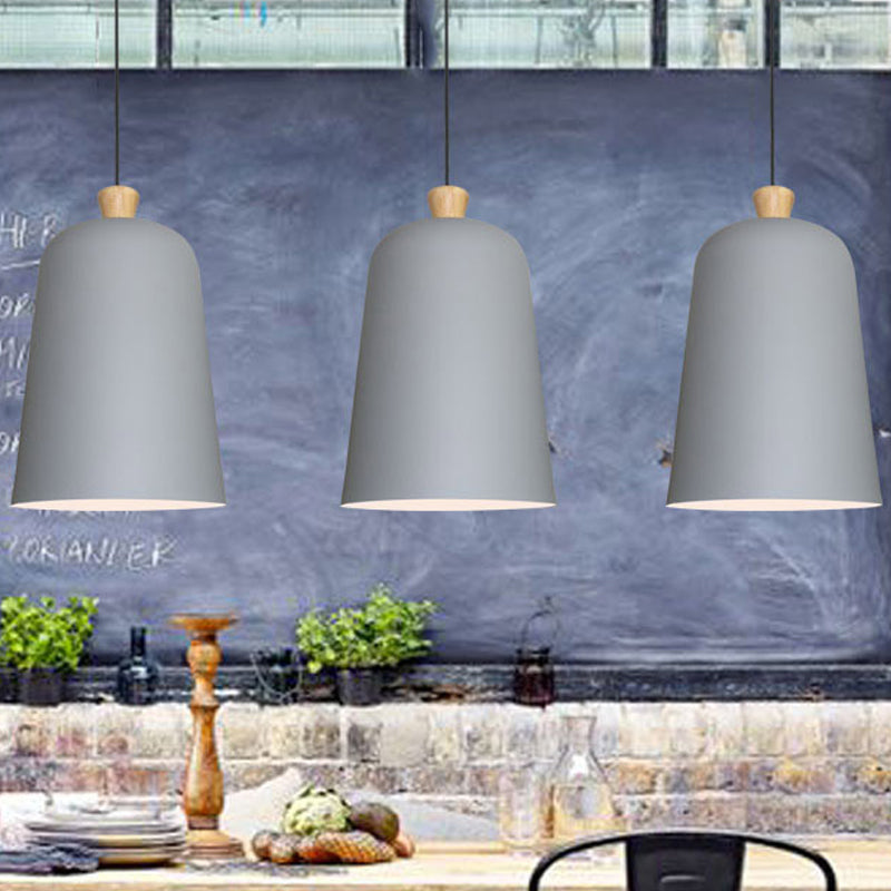 Pink/Grey/Black Bell Pendant Lamp Modern Style 1 Bulb Aluminum Ceiling Lighting for Dining Room Clearhalo 'Ceiling Lights' 'Modern Pendants' 'Modern' 'Pendant Lights' 'Pendants' Lighting' 536686