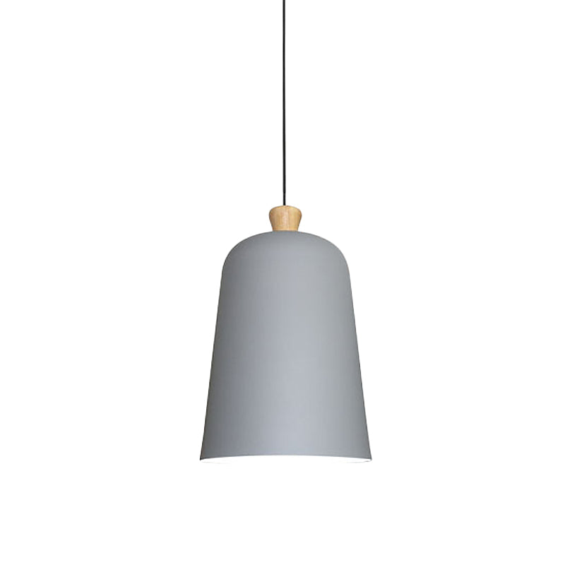 Pink/Grey/Black Bell Pendant Lamp Modern Style 1 Bulb Aluminum Ceiling Lighting for Dining Room Clearhalo 'Ceiling Lights' 'Modern Pendants' 'Modern' 'Pendant Lights' 'Pendants' Lighting' 536687