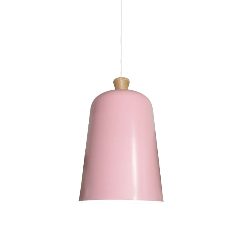 Pink/Grey/Black Bell Pendant Lamp Modern Style 1 Bulb Aluminum Ceiling Lighting for Dining Room Clearhalo 'Ceiling Lights' 'Modern Pendants' 'Modern' 'Pendant Lights' 'Pendants' Lighting' 536691