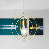 Minimalist 3-Ring Hanging Light Metal 1 Light Living Room Pendant Lamp Fixture in Gold Gold Clearhalo 'Ceiling Lights' 'Modern Pendants' 'Modern' 'Pendant Lights' 'Pendants' Lighting' 536693