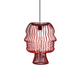 Arc Cage Metallic Suspended Pendant Light Modernism 1-Head Red Ceiling Hang Fixture Clearhalo 'Ceiling Lights' 'Modern Pendants' 'Modern' 'Pendant Lights' 'Pendants' Lighting' 536709