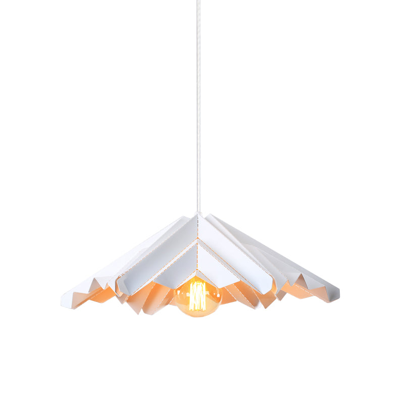 Skirt Shape Bedroom Hanging Lighting Iron 1-Head Modern Pendant Ceiling Lamp in White Clearhalo 'Ceiling Lights' 'Modern Pendants' 'Modern' 'Pendant Lights' 'Pendants' Lighting' 536719