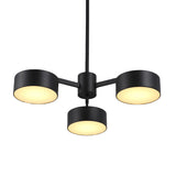 Post-Modern 3 Bulbs Pendant Light with Iron Shade Black Drum Chandelier Lamp Fixture Clearhalo 'Ceiling Lights' 'Chandeliers' 'Modern Chandeliers' 'Modern' Lighting' 536747