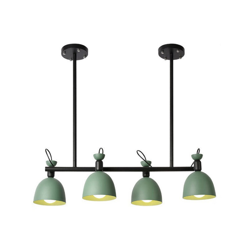 Dome Metal Chandelier Light Fixture Modernist 4 Lights Green Hanging Lamp with Adjustable Node Clearhalo 'Ceiling Lights' 'Chandeliers' 'Modern Chandeliers' 'Modern' Lighting' 536814