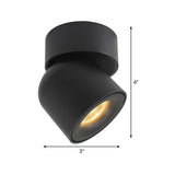 Aluminum Cylinder Flush Light Fixture Contemporary LED Black Adjustable Flush Mounted Lamp in Warm/Natural Light Clearhalo 'Ceiling Lights' 'Close To Ceiling Lights' 'Close to ceiling' 'Flush mount' Lighting' 536874