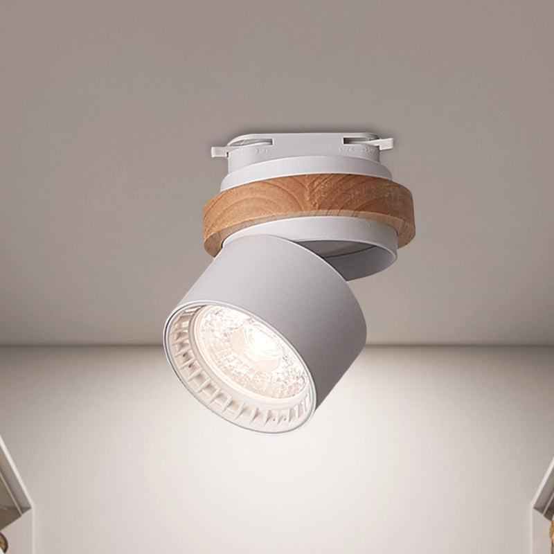 Metallic Cylindrical Flush Lighting Modern Macaron Style LED Adjustable Ceiling Flush Mount in Grey/Green/White White Clearhalo 'Ceiling Lights' 'Close To Ceiling Lights' 'Close to ceiling' 'Flush mount' Lighting' 536884