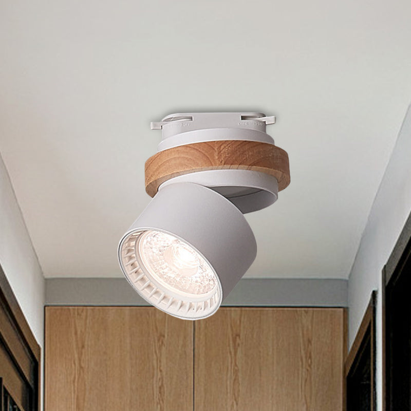 Metallic Cylindrical Flush Lighting Modern Macaron Style LED Adjustable Ceiling Flush Mount in Grey/Green/White Clearhalo 'Ceiling Lights' 'Close To Ceiling Lights' 'Close to ceiling' 'Flush mount' Lighting' 536885