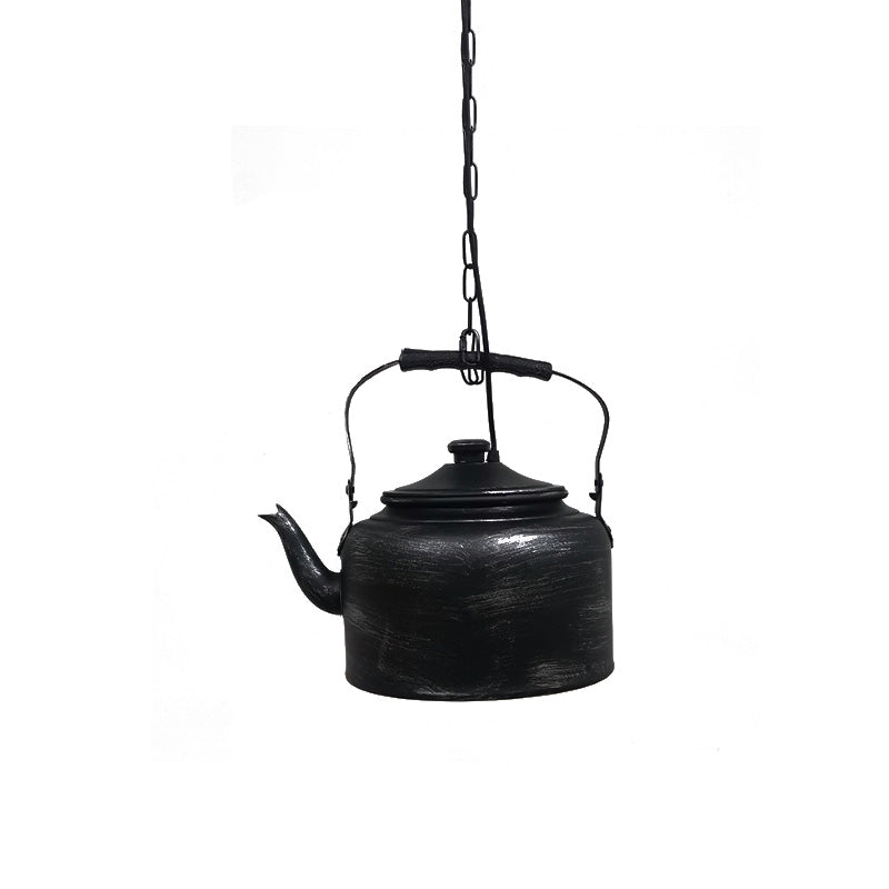 Teapot Restaurant Hanging Lighting Vintage Metal Black/Gold/Matte Black Finish LED Pendant Ceiling Lamp Clearhalo 'Art Deco Pendants' 'Black' 'Cast Iron' 'Ceiling Lights' 'Ceramic' 'Crystal' 'Industrial Pendants' 'Industrial' 'Metal' 'Middle Century Pendants' 'Pendant Lights' 'Pendants' 'Rustic Pendants' 'Tiffany' Lighting' 537490