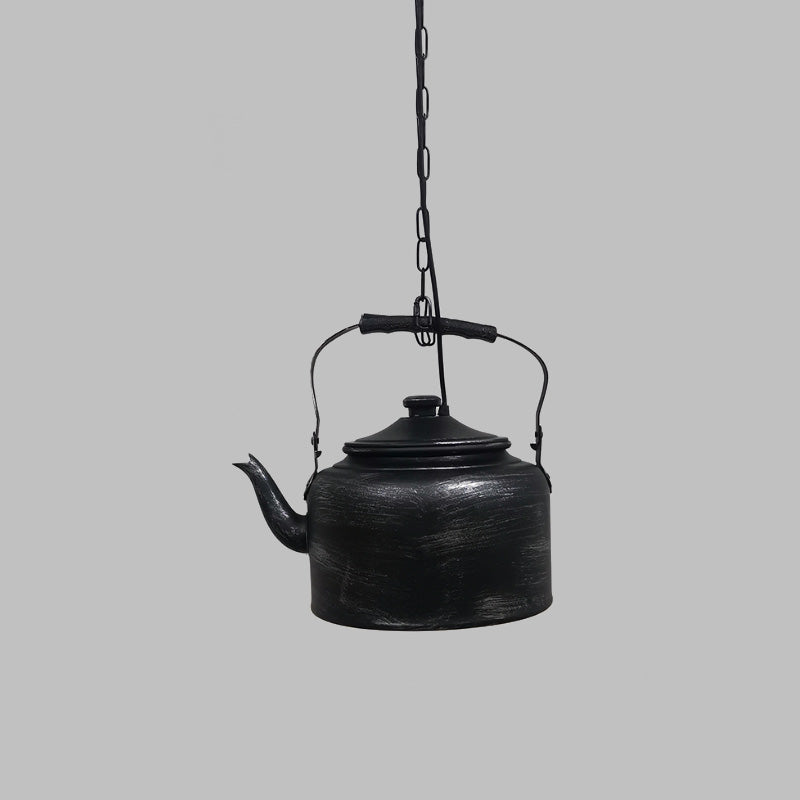 Teapot Restaurant Hanging Lighting Vintage Metal Black/Gold/Matte Black Finish LED Pendant Ceiling Lamp Clearhalo 'Art Deco Pendants' 'Black' 'Cast Iron' 'Ceiling Lights' 'Ceramic' 'Crystal' 'Industrial Pendants' 'Industrial' 'Metal' 'Middle Century Pendants' 'Pendant Lights' 'Pendants' 'Rustic Pendants' 'Tiffany' Lighting' 537491