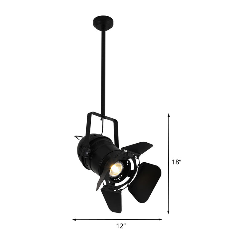 Black 1 Light Spotlight Art Deco Metallic Camera Shaped Hanging Pendant Lamp for Coffee House Clearhalo 'Art Deco Pendants' 'Black' 'Cast Iron' 'Ceiling Lights' 'Ceramic' 'Crystal' 'Industrial Pendants' 'Industrial' 'Metal' 'Middle Century Pendants' 'Pendant Lights' 'Pendants' 'Rustic Pendants' 'Tiffany' Lighting' 537508