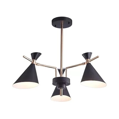 Metal Hourglass Shade Chandelier Child Bedroom 3 Heads Modern Hanging Light Black Clearhalo 'Ceiling Lights' 'Chandeliers' Lighting' options 53807_b3590cf0-473d-46f3-913c-b852ce0847ce