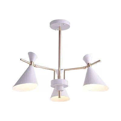 Metal Hourglass Shade Chandelier Child Bedroom 3 Heads Modern Hanging Light White Clearhalo 'Ceiling Lights' 'Chandeliers' Lighting' options 53808_43698ab6-dd23-4ad2-96c5-06b9d854b004