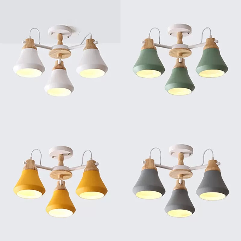 Child Bedroom Urn Shade Chandelier Metal 3-Bulb Nordic Stylish Pendant Light Clearhalo 'Ceiling Lights' 'Chandeliers' Lighting' options 53841