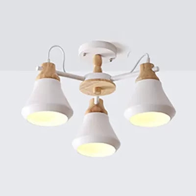 Child Bedroom Urn Shade Chandelier Metal 3-Bulb Nordic Stylish Pendant Light Clearhalo 'Ceiling Lights' 'Chandeliers' Lighting' options 53842