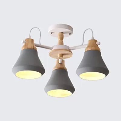 Child Bedroom Urn Shade Chandelier Metal 3-Bulb Nordic Stylish Pendant Light Clearhalo 'Ceiling Lights' 'Chandeliers' Lighting' options 53844