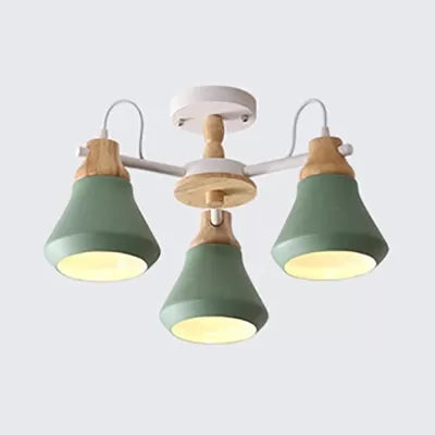 Child Bedroom Urn Shade Chandelier Metal 3-Bulb Nordic Stylish Pendant Light Green Clearhalo 'Ceiling Lights' 'Chandeliers' Lighting' options 53845_59e18ad9-dd38-4945-8ce6-547343a6c419