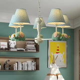 Animal Style Hanging Light Tapered Shade 5 Lights Metal Chandelier with Elephant for Child Bedroom Clearhalo 'Ceiling Lights' 'Chandeliers' Lighting' options 54363