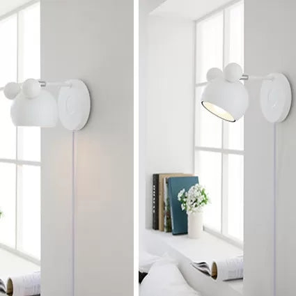 Macaron Mouse Wall Light with Pull Chain 1 Head Metal Sconce Light for Study Room Clearhalo 'Wall Lamps & Sconces' 'Wall Lights' Lighting' 54412